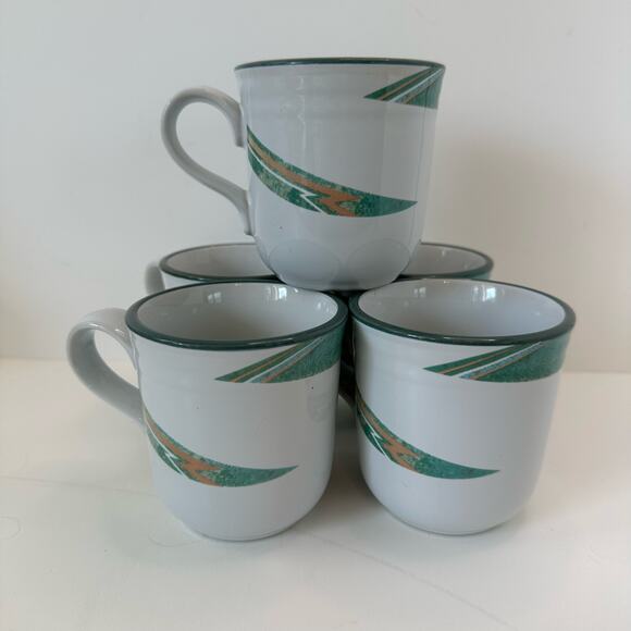 Vintage Noritake Coffee Mugs in New West Pattern Set of 5 - Picture 2 of 12
